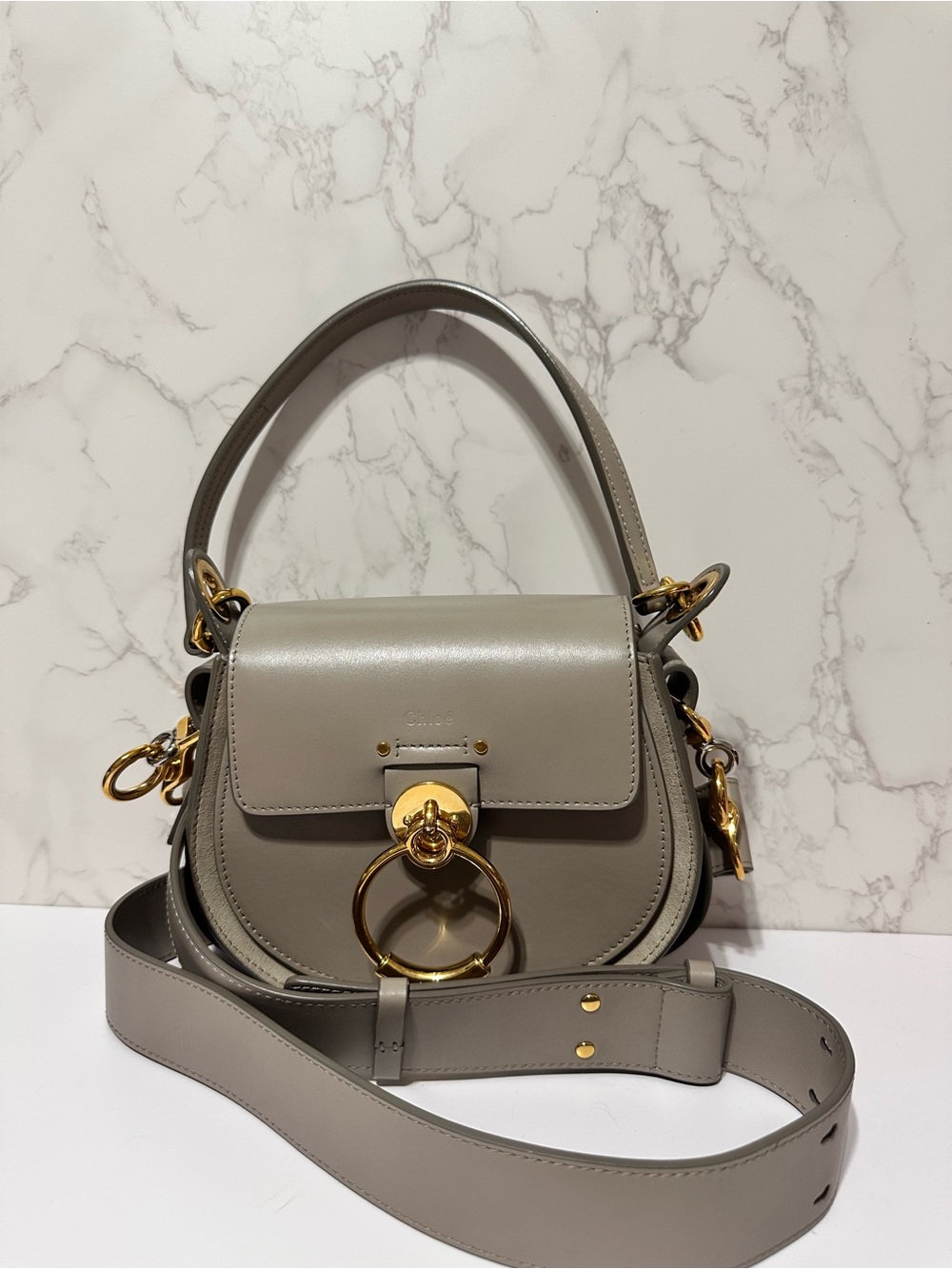 CHLOE ❤️🌟TESS SMALL GRAY BAG W/ TWO STRAPS ⭐️